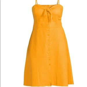 Linen Midi Dress, Plus Size 3X or 22/24, 4X or 26/28, Women's, New